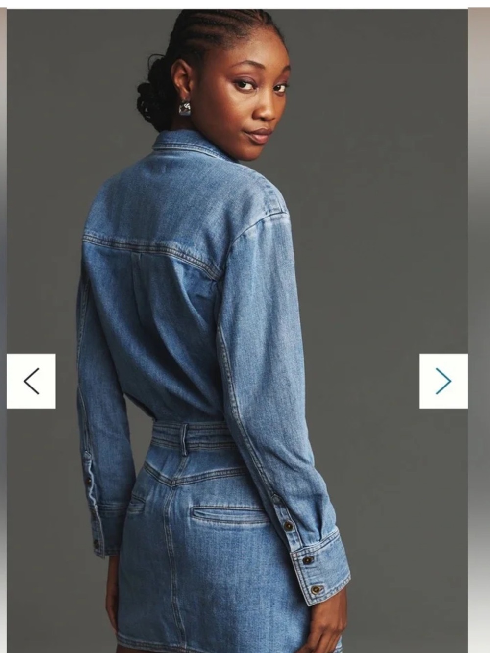 Anthropologie Pilcro Long-Sleeve Denim Micro Mini Shirt Dress Small Petite. 20 - Picture 8 of 10